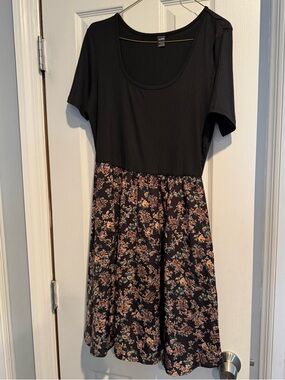 SHEIN Black with Floral Dress